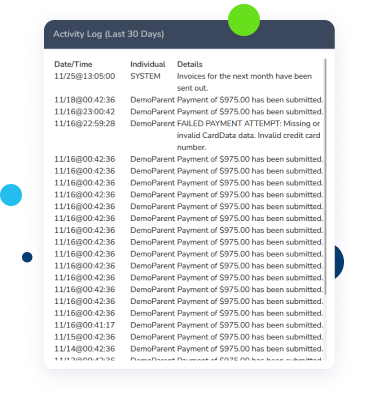 Tuition Management System with audit log